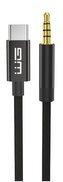 Kabel Type C (male) na AUX 3,5mm jack (male)/1,5m/with DAC chip/černý