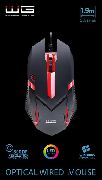 Myš drátová optická WG4 - LED podsvícení (Černá) Myš drátová optická WG4 - LED podsvícení (Černá)