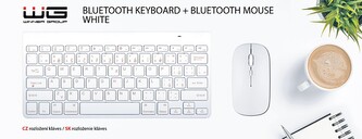 Bluetooth klávesnice s myší (Bílá)