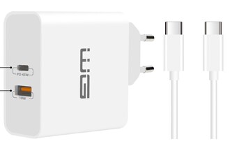 Síťová nabíječka 2xUSB (63W/USB-C PD45W+USB-A QC 3.0 18W)- Cable Type C-Type C