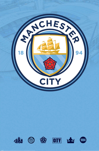 Plakát FC Manchester City: Klubový znak (61 x 91,5 cm)