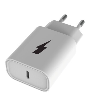 Síťová nabíječka 1xUSB-C PD 20W/5V-9V-12V (Type-C to Type-C kabel) (Bíla)