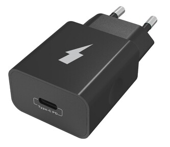 Síťová nabíječka 1xUSB-C-PD 20W 5V-9V-12V (Bez kabelu) (Černá)