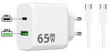 Síťová nabíječka GaN PD 65W- Type C to Type C (Bílá)