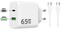 Síťová nabíječka GaN PD 65W- Type C to Type C (Bílá)