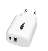 Síťová nabíječka 2xUSB (30W USB-C PD3,0/PPS/QC4+ 18W USB-A) (Bílá)
