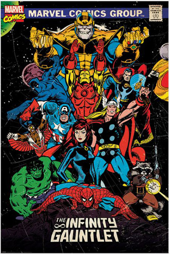 Plakát Marvel Retro: The Infinity Gauntlet (61 x 91,5 cm)