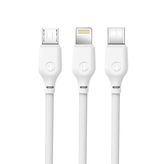 Datový kabel 3v1 XO-NB103, USB A na Micro USB, Lightning, USB C, délka 1m, barva bílá