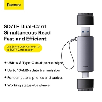 Čtečka paměťových karet Baseus Lite (WKQX060113) SD / microSD, USB + USB C, barva šedá