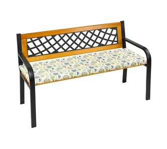 Sedák na lavici hladký - Levandule s kolem modrá - 40x120 cm