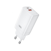 Cestovní nabíječka XO-CE17, 1x USB C, 1x USB A, QC 3.0 PD 65W, barva bílá