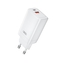 Cestovní nabíječka XO-CE17, 1x USB C, 1x USB A, QC 3.0 PD 65W, barva bílá