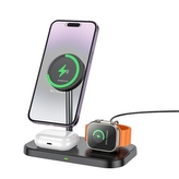 Indukční nabíječka Borofone (BQ29) 3v1, Magsafe, 15W, barva černá