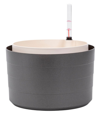Květináč samozavlažovací Berberis - antracit + sl. kost 30 cm