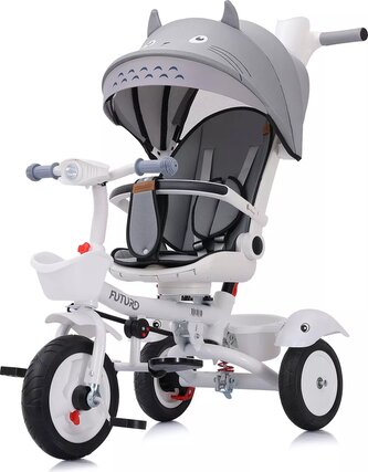CHIPOLINO Tříkolka se stříškou Futuro 2v1 Grey