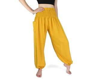 Kalhoty jóga SATJA, žluté XL