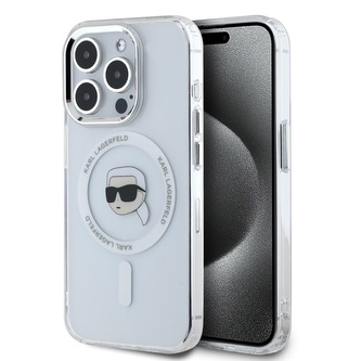 Karl Lagerfeld IML Karl Head Metal Frame MagSafe Zadní Kryt pro iPhone 15 Pro Transparent Karl Lagerfeld IML Karl Head Metal Frame MagSafe Zadní Kryt pro iPhone 15 Pro Transparent