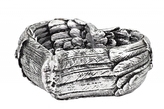 Betonový květináč stříbrné srdce 7,5x22x22 cm,