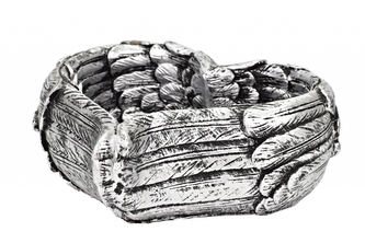 Betonový květináč stříbrné srdce 7,5x22x22 cm,