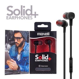Sluchátka s mikrofonem "Solid+", černá, MAXELL