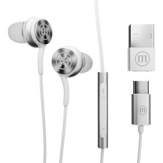 Sluchátka s mikrofonem "XC1", bílá, USB-C, MAXELL