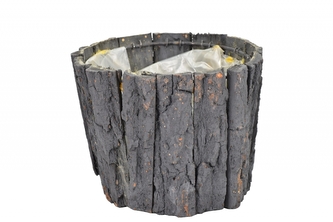 Květináč z kůry tmavě šedý 14x19 cm