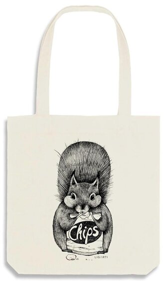 Torba bawełniana Wiewiórka z chipsami Szoperka