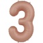 Foliová číslice - saténově starorůžová 3 - 86 cm