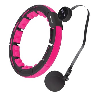 HHM16 ČERNÁ HULA HOOP OBRUČ SE ZÁVAŽÍM, MAGNETY A POČÍTADLEM HMS