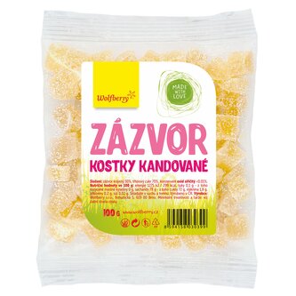 Zázvor kandovaný - kostky 100 g Wolfberry Zázvor kandovaný - kostky 100 g Wolfberry