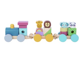 Dřevěný skládací vláček zvířátka