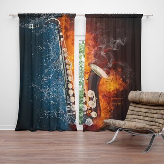 Závěs Ohnivý saxofon: 2ks 140x250cm