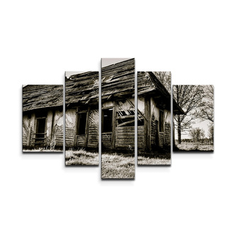 Obraz - 5-dílný Starý dům: 125x90 cm