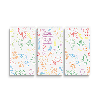 Obraz - 3-dílný Barevná školka: 120x80 cm