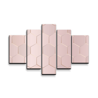 Obraz - 5-dílný Rose gold: 125x90 cm