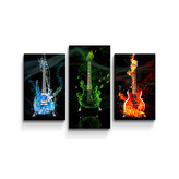 Obraz - 3-dílný Kytary: 75x50 cm