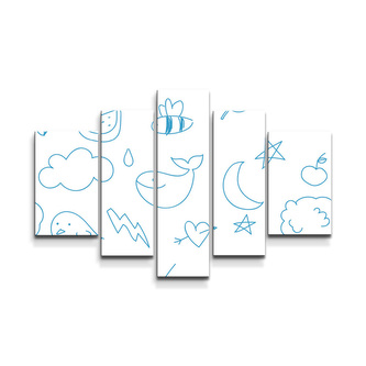 Obraz - 5-dílný Kreslení nejmenších: 125x90 cm