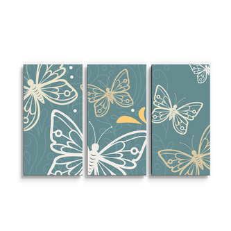 Obraz - 3-dílný Motýli: 120x80 cm