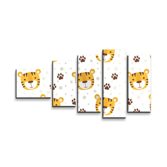 Obraz - 5-dílný Tygřík: 100x60 cm