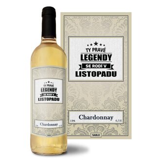 Bílé víno Ty pravé legendy se rodí v listopadu: 0,75 l