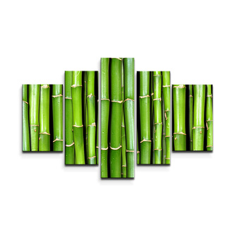 Obraz - 5-dílný Bambus: 125x90 cm