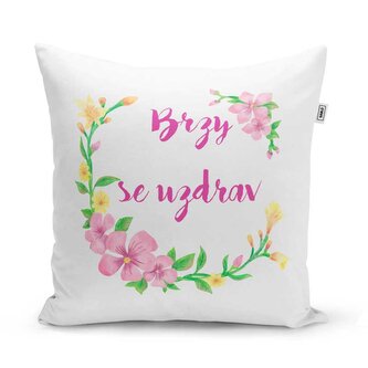 Polštář Brzy se uzdrav: 40x40 cm Polštář Brzy se uzdrav: 40x40 cm