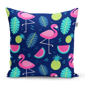 Polštář Růžoví plameňáci: 50x50 cm