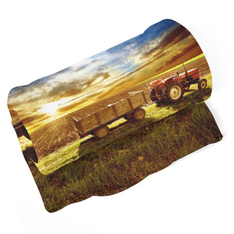 Deka Traktor s vlečkou: 150x120 cm