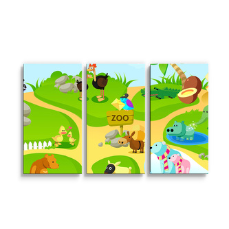 Obraz - 3-dílný Dětský motiv 3: 120x80 cm
