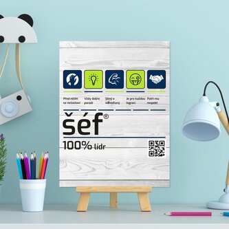 Dárková cedulka Šéf: 30x40 cm