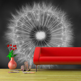 Tapeta Černobílá pampeliška: 208x125 cm