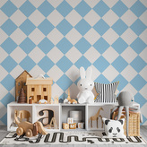 Tapeta Bílomodré kosočtverce: 208x125 cm