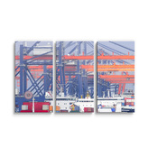 Obraz - 3-dílný Lodě v přístavu: 120x80 cm