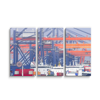 Obraz - 3-dílný Lodě v přístavu: 120x80 cm